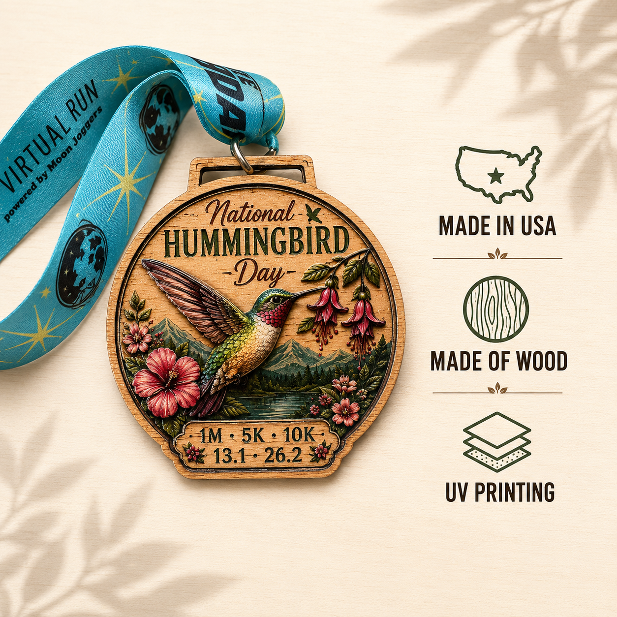 National Hummingbird Day Virtual Race 2026 | Wooden Medal