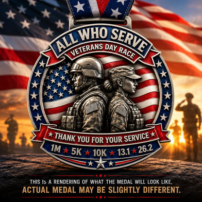 Veterans Day Virtual Race 2026 | 1M, 5K, 10K, Half Marathon & Marathon