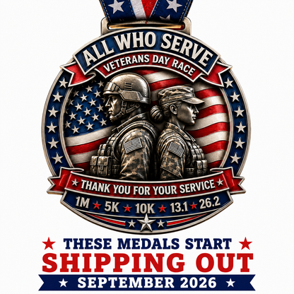 Veterans Day Virtual Race 2026 | 1M, 5K, 10K, Half Marathon & Marathon