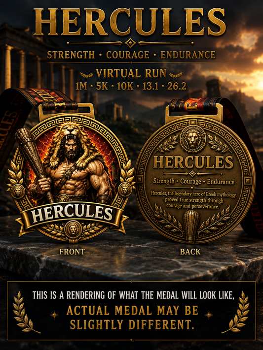 Hercules Virtual Race 2026 | Gods & Warriors Series | 1M 5K 10K 13.1 26.2