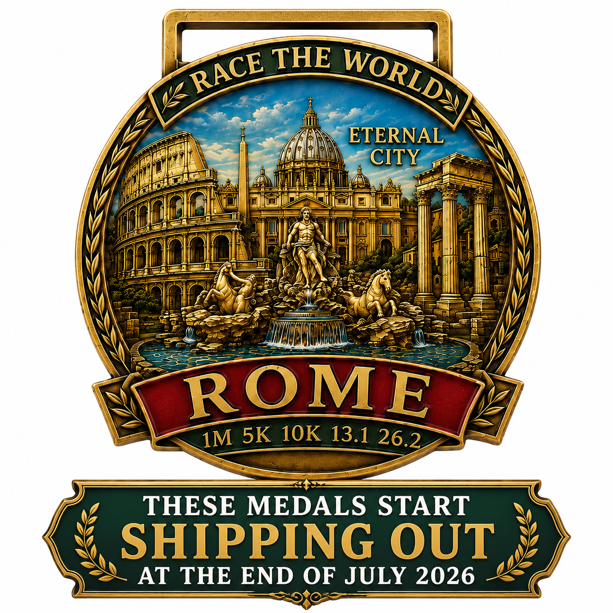 Rome Virtual Race 2026 | Race the World Series | 1M 5K 10K 13.1 26.2