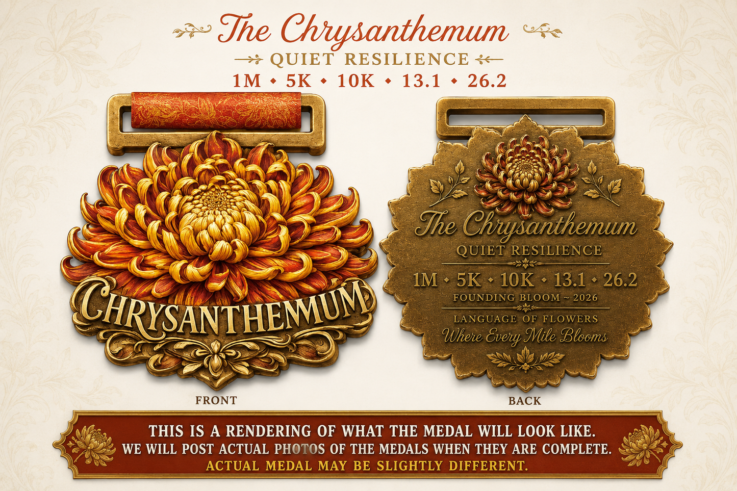 Chrysanthemum Virtual Race 2026 | 1M, 5K, 10K, 13.1, 26.2 | Language of Flowers Series