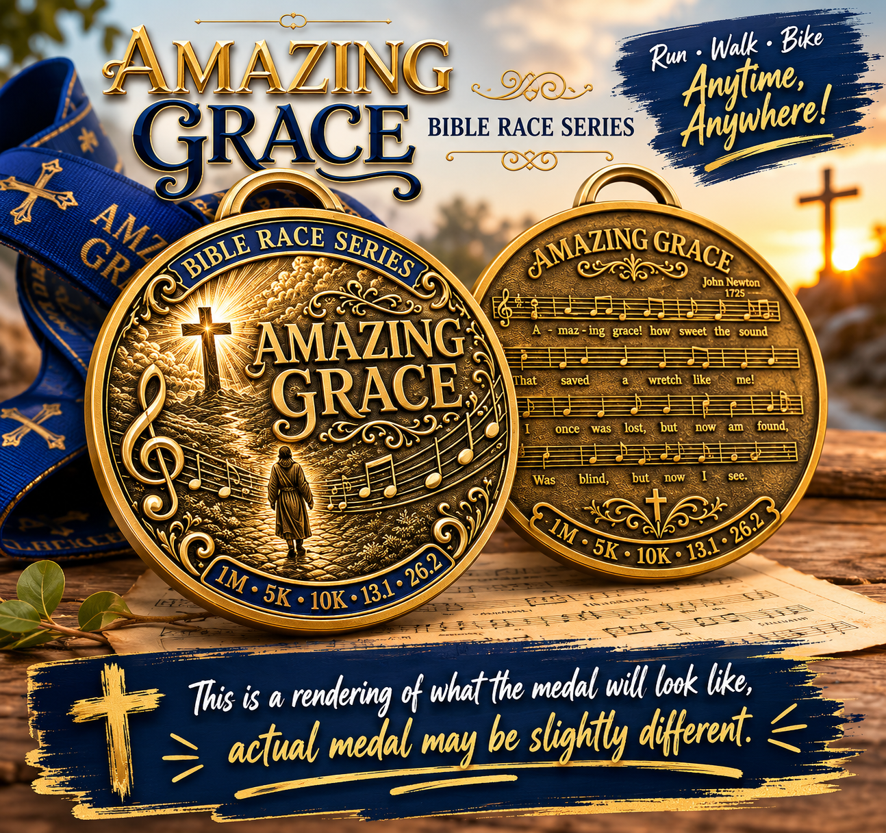 Amazing Grace Virtual Race 2026 | 1M, 5K, 10K, 13.1, 26.2 | Bible Race Series