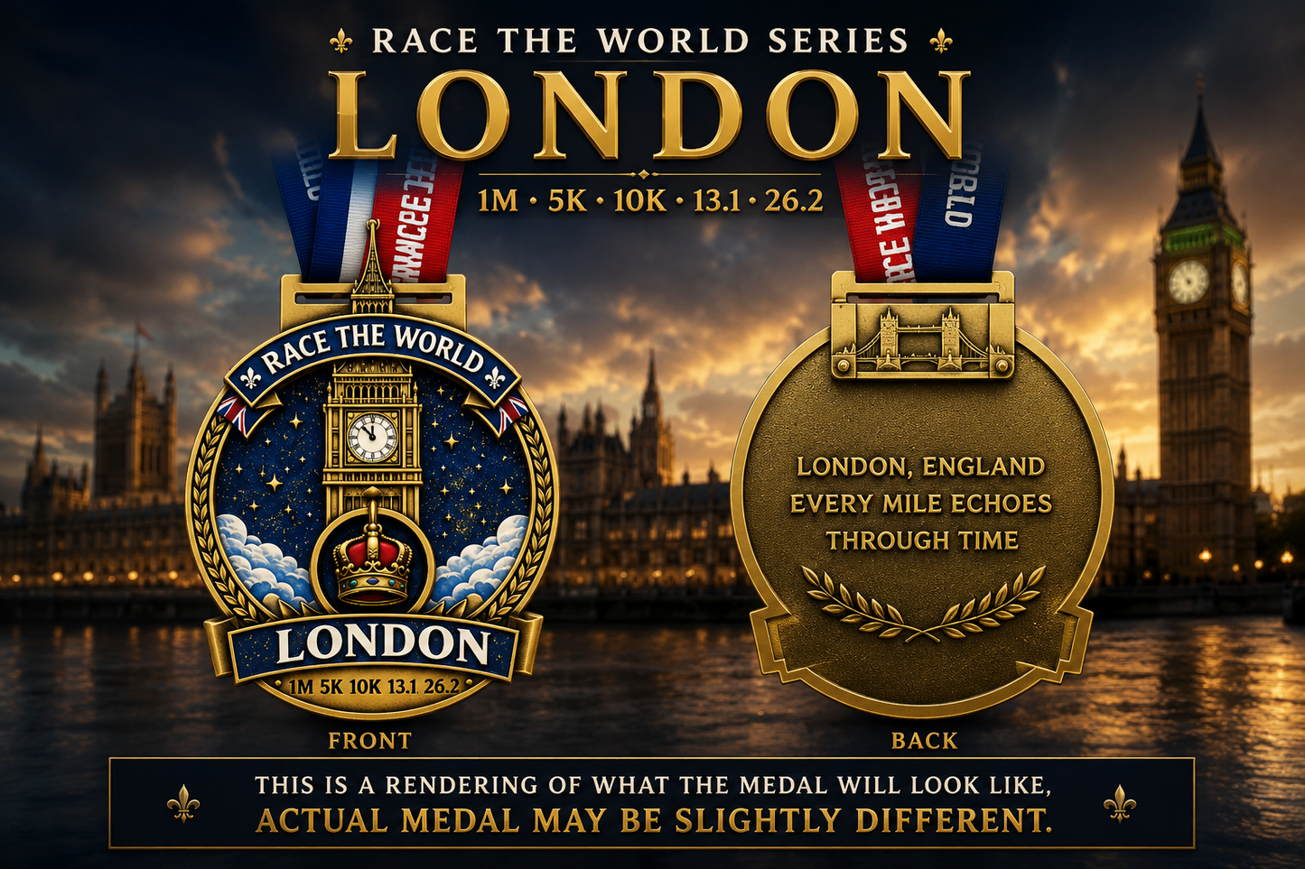 London Virtual Race 2026 | 1M 5K 10K 13.1 26.2 | Race the World Series