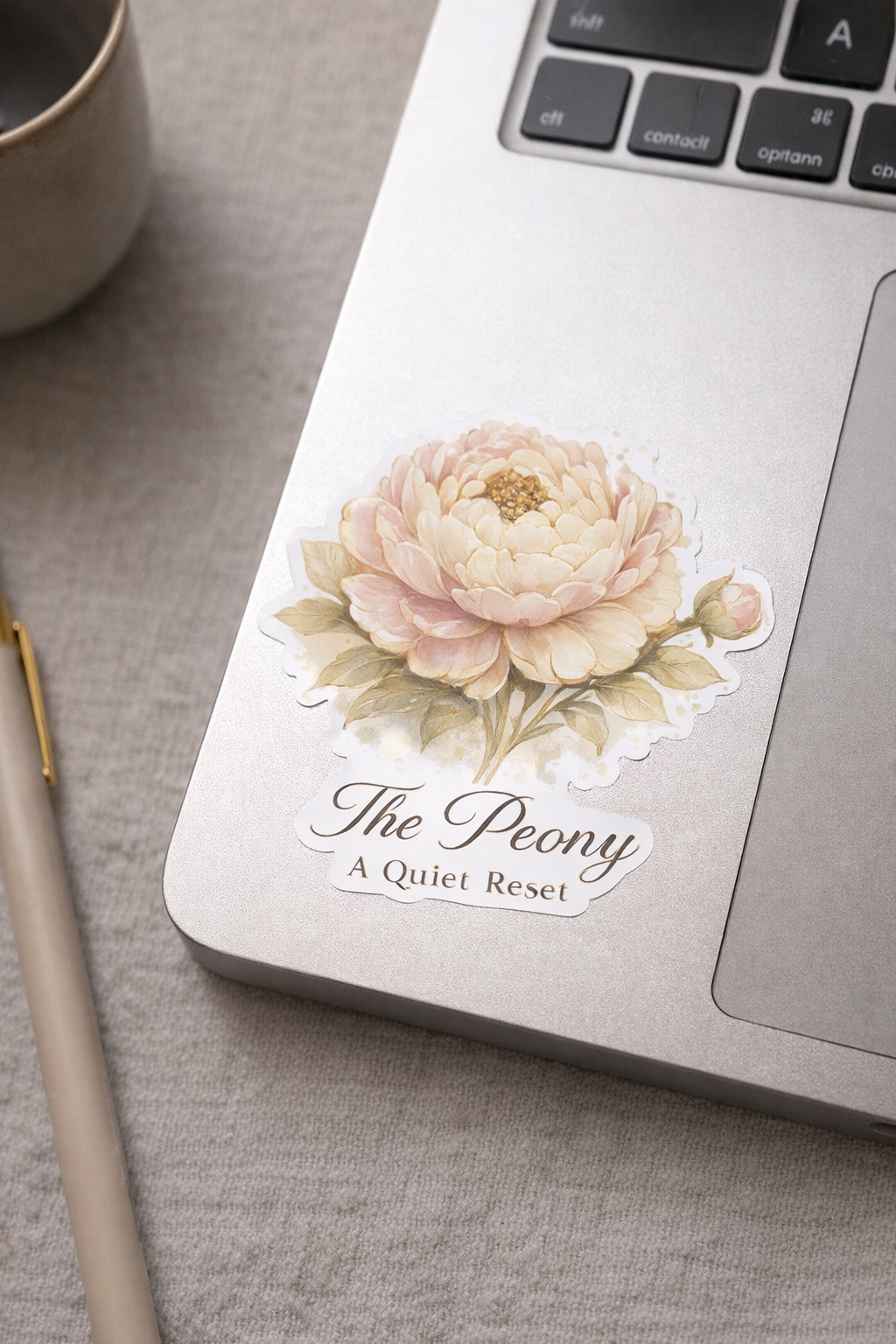 VirtualRuneEvent The Peony medal sticker featuring a detailed floral design suitable for customization or decoration.
