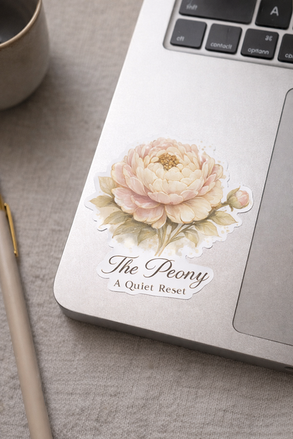 VirtualRuneEvent The Peony medal sticker featuring a detailed floral design suitable for customization or decoration.