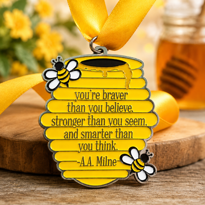 Be Brave Virtual Race medal featuring colorful design for 1 mile, 5K, 10K, half marathon, and marathon events by virtualrunevent