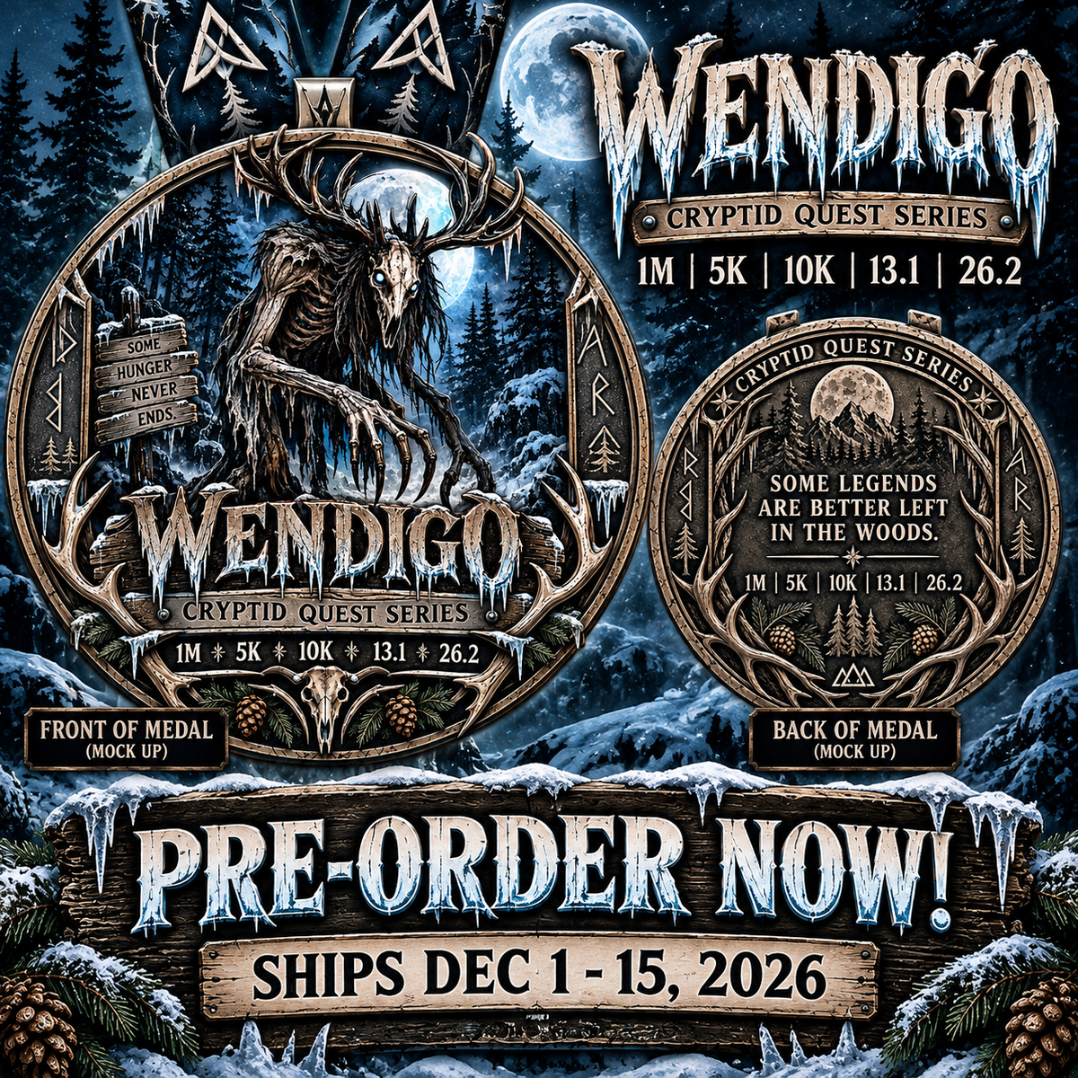 Wendigo Virtual Race – Cryptid Quest Series | 1M 5K 10K 13.1 26.2
