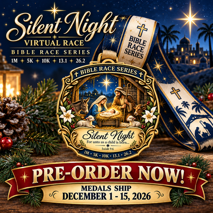 Silent Night Virtual Race 2026 – Bible Race Series | 1M 5K 10K 13.1 26.2 | PRE-ORDER