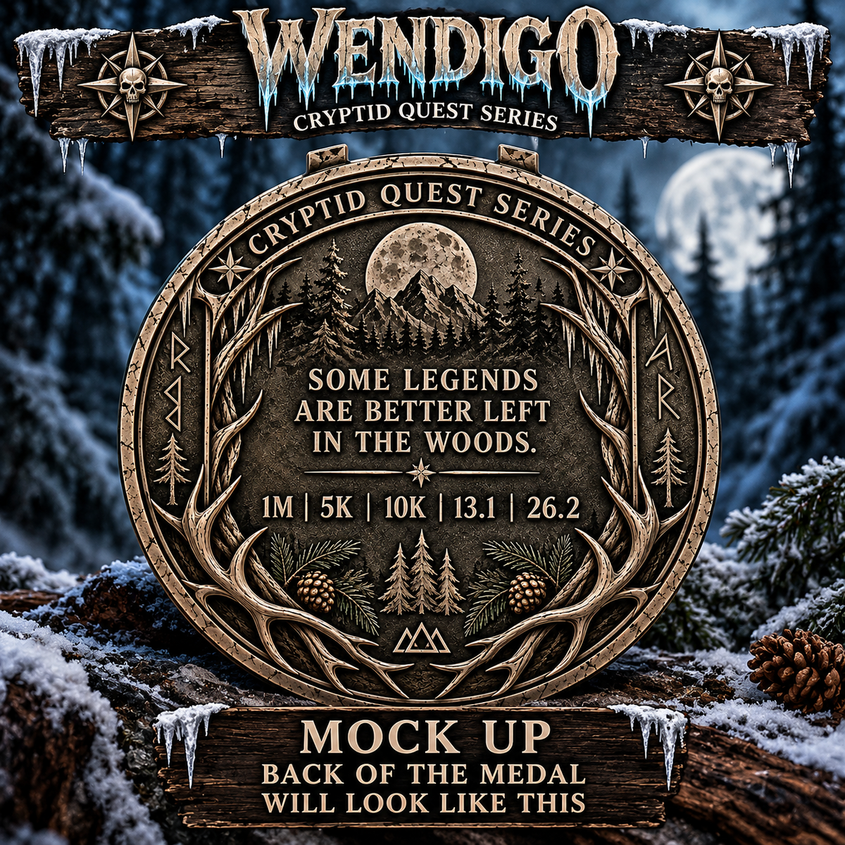 Wendigo Virtual Race – Cryptid Quest Series | 1M 5K 10K 13.1 26.2