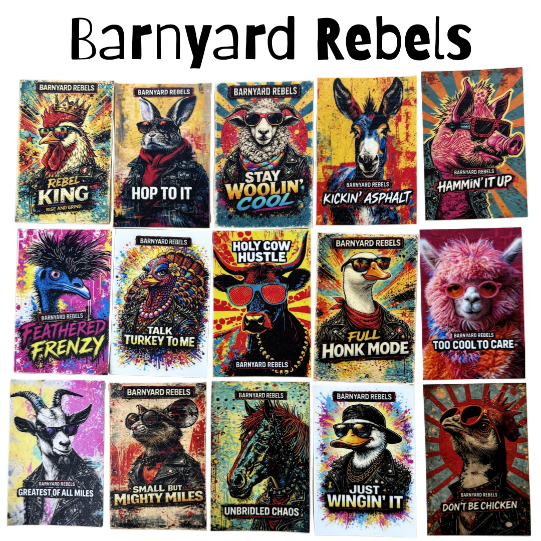 Barnyard Rebels Series medal by virtualrunevent featuring colorful barnyard animal designs on a circular metal badge.