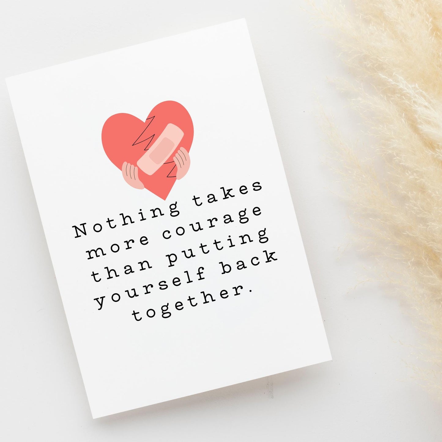 Healing encouragement card for mental health support, grief, and loss featuring uplifting messages from virtualrunevent.