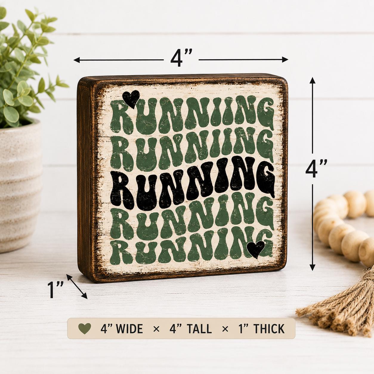 Running Gift for Runners, Funny Runner Decor, Wooden Shelf Sitter Sign, Running Coach Gift, Marathon Gift, Runner Room Decor