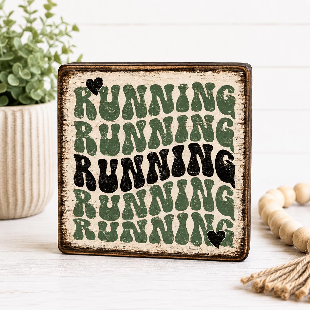 Running Gift for Runners, Funny Runner Decor, Wooden Shelf Sitter Sign, Running Coach Gift, Marathon Gift, Runner Room Decor