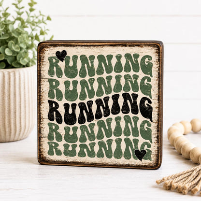 Running Gift for Runners, Funny Runner Decor, Wooden Shelf Sitter Sign, Running Coach Gift, Marathon Gift, Runner Room Decor