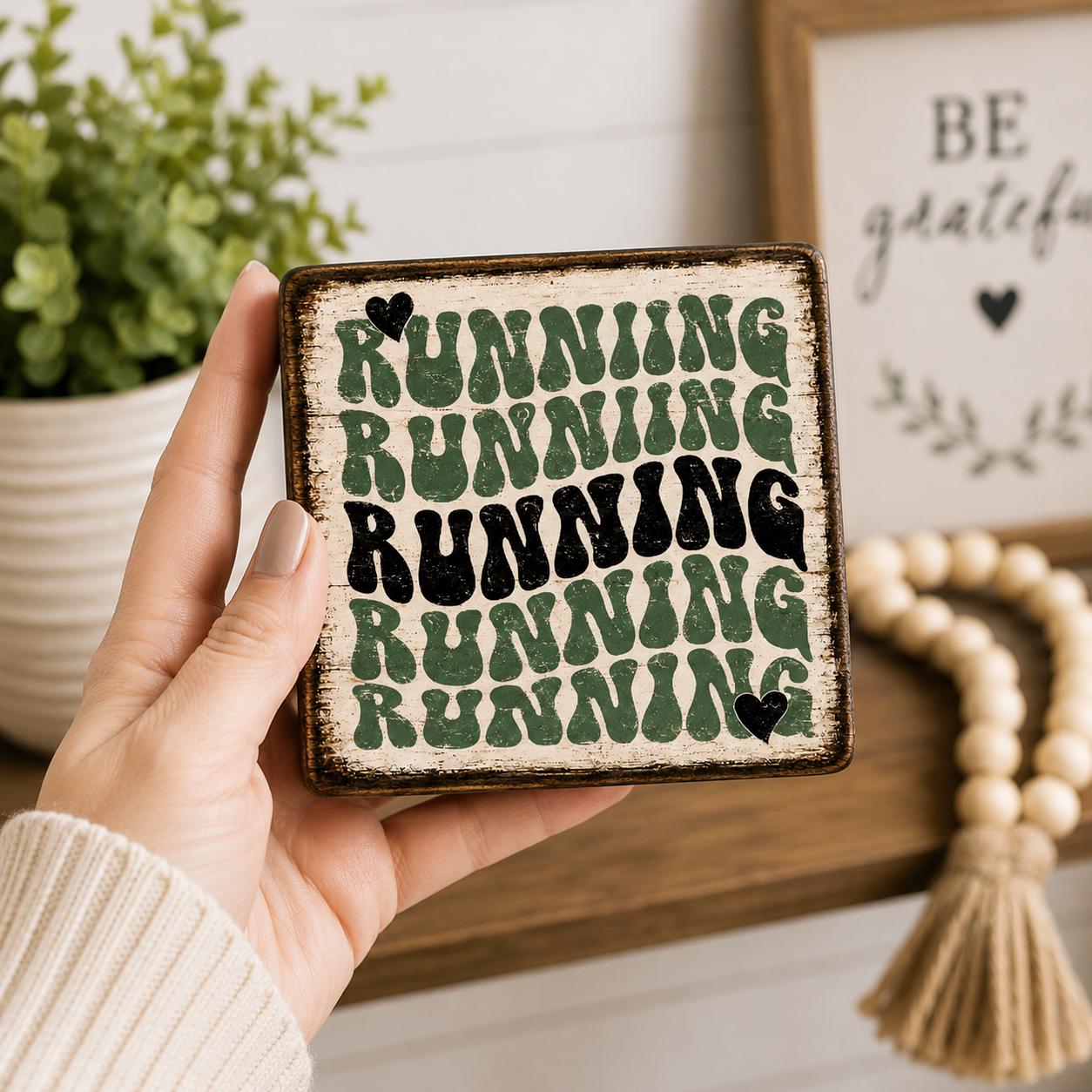 Running Gift for Runners, Funny Runner Decor, Wooden Shelf Sitter Sign, Running Coach Gift, Marathon Gift, Runner Room Decor