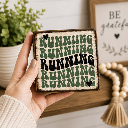 Running Gift for Runners, Funny Runner Decor, Wooden Shelf Sitter Sign, Running Coach Gift, Marathon Gift, Runner Room Decor
