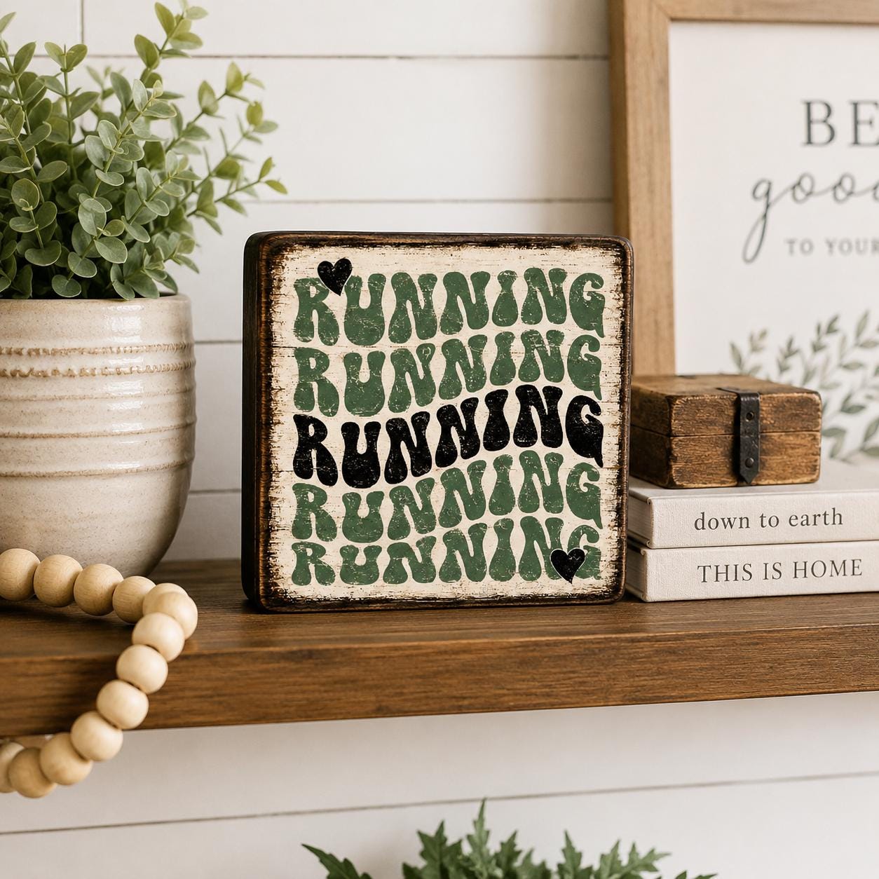 Running Gift for Runners, Funny Runner Decor, Wooden Shelf Sitter Sign, Running Coach Gift, Marathon Gift, Runner Room Decor