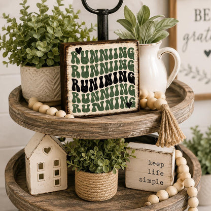 Running Gift for Runners, Funny Runner Decor, Wooden Shelf Sitter Sign, Running Coach Gift, Marathon Gift, Runner Room Decor