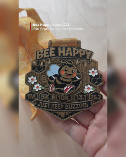 Bee Happy Race 2026 | Fun Virtual 5K, 10K, Half Marathon