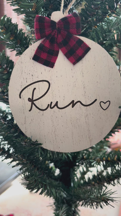 ORNAMENT - RUN with Heart - Circle Shaped