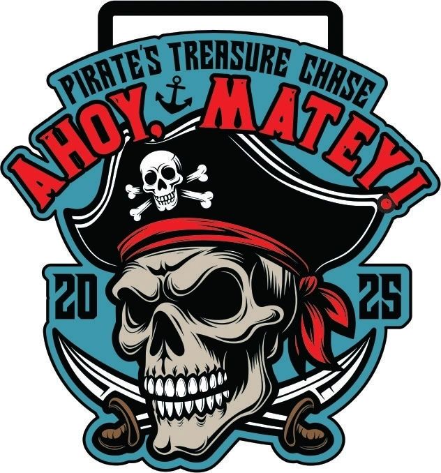 2025 Pirate's Treasure Chase 1M 5K 10K 13.1 26.2- Benefitting American Foundation for Suicide Prevention - starts shipping out mid-July 2025