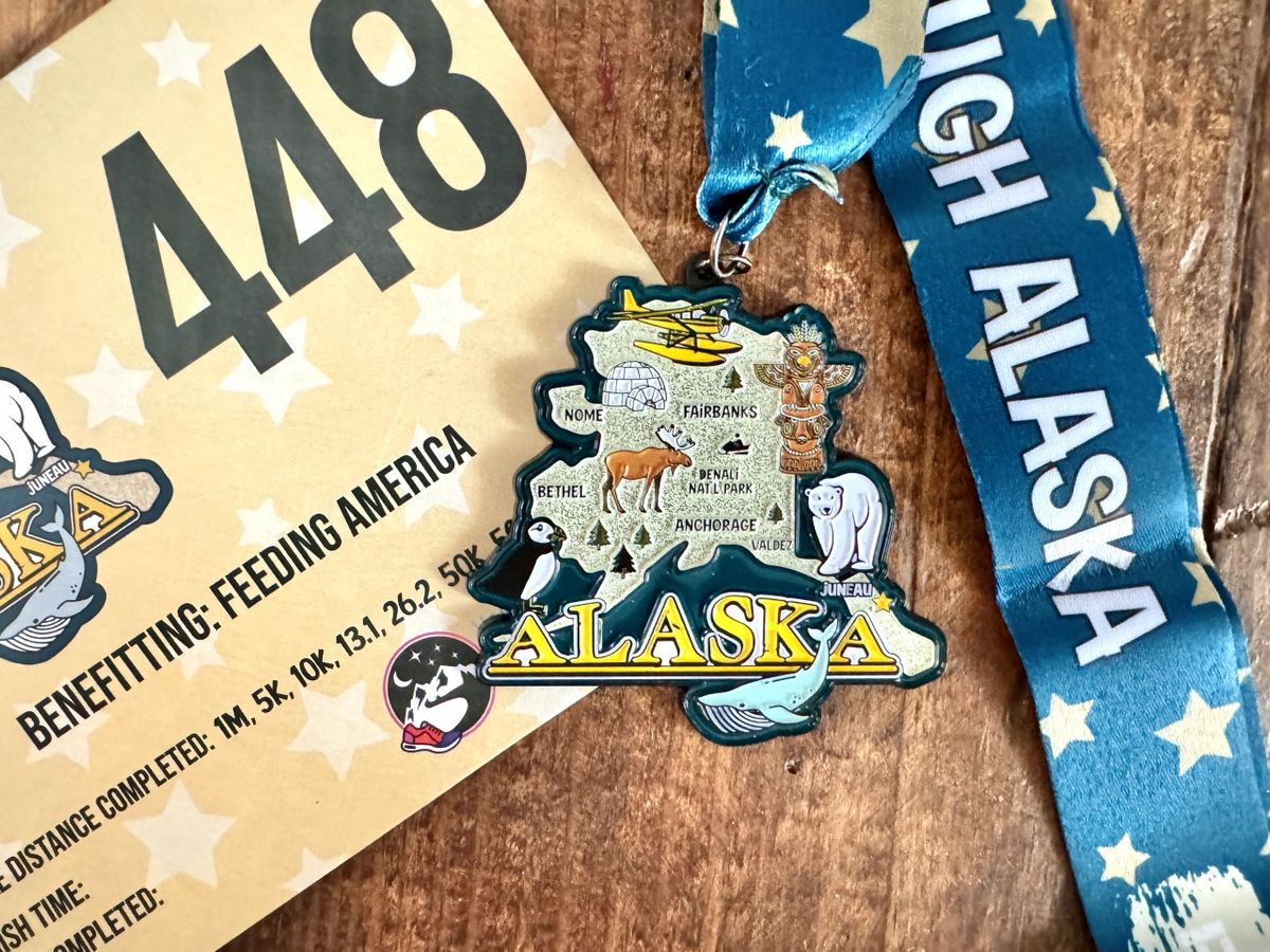 Race Through Alaska Medal and Bib - virtualrunevent