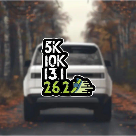 STICKER: Marathon Runner- 5K, 10K, 13.1, 26.2 Distances