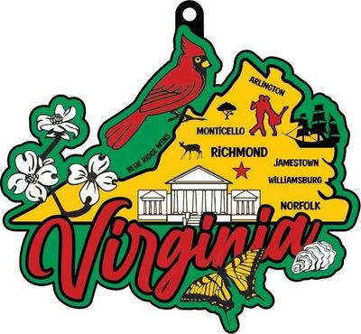 Race Through Virginia 1M 5K 10K 13.1 26.2 Medal and Bib - virtualrunevent