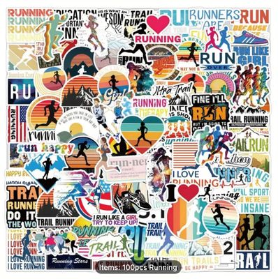 Pack of 100 Running Themed Stickers