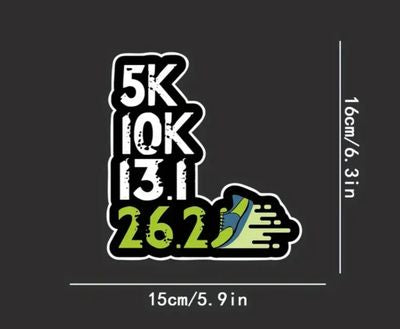 STICKER: Marathon Runner- 5K, 10K, 13.1, 26.2 Distances